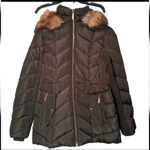 Michael Kors Dark Moss Down & Feathers Coat S NWT
